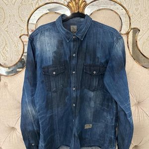 Prps Goods & Co distressed denim button down size XL